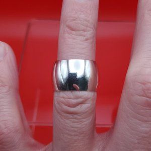 Size 6.25 925 Sterling Silver Super Bright Shine Wide Ring